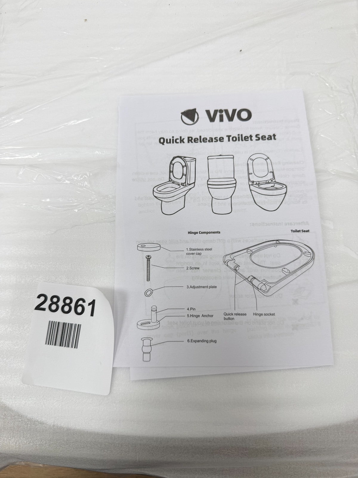 Vivo Square Toilet Seat Soft Close White With Quick Release And Adjustabl