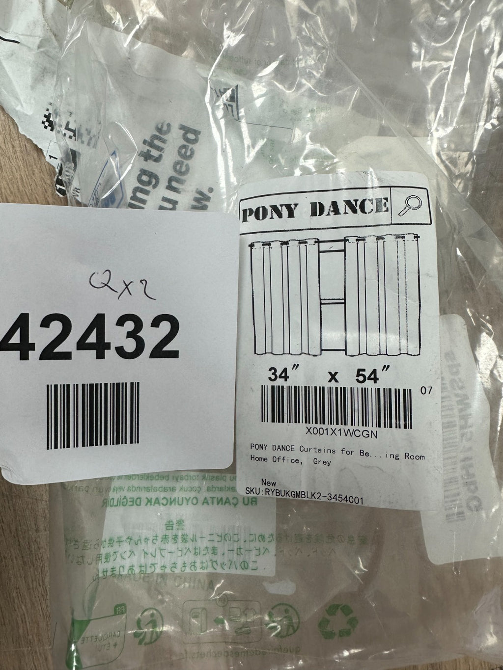 Pony Dance Blackout Curtains for Bedroom - Super Soft Grey Bedroom 34 x 54