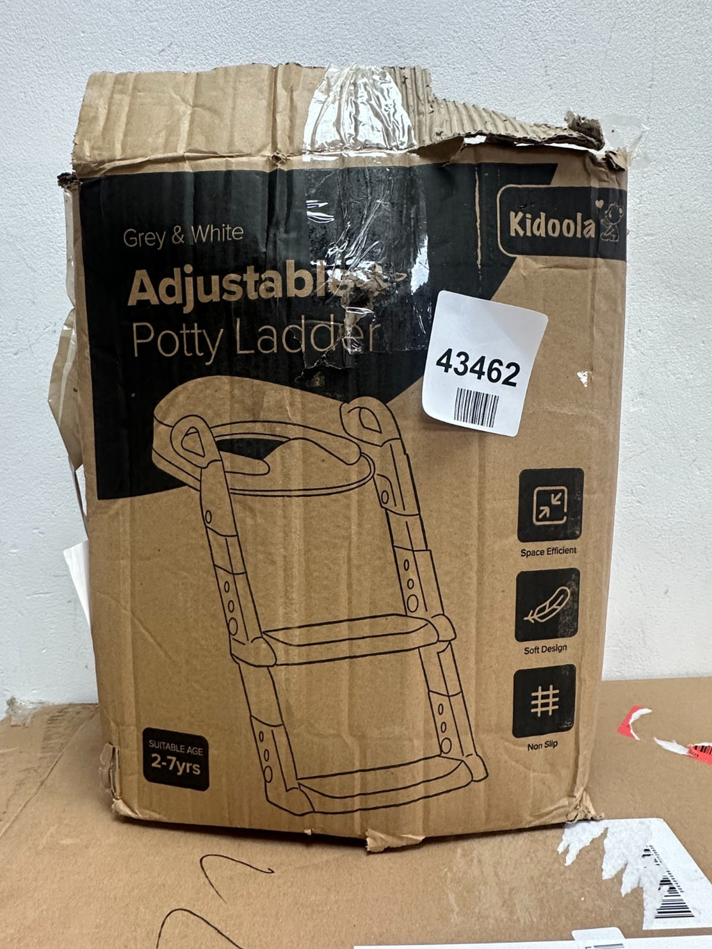 Kidoola Adjustable Potty Ladder Seat For Toilet Training Grey & White