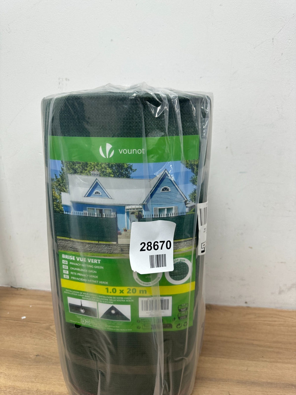 VOUNOT® Privacy Netting 1×20m Garden Screening 150 g/m² HDPE Shading Net, 85% Sh