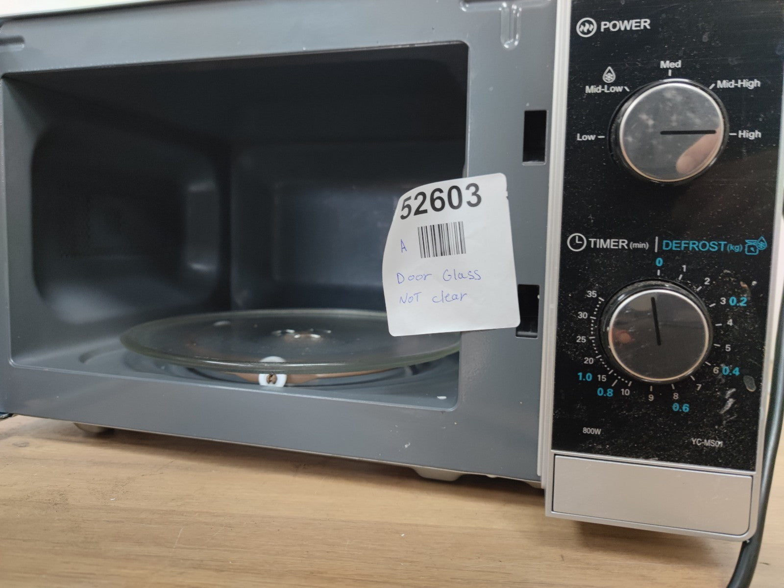 SHARP Compact Microwave Oven with Manual Dial Controls Turntable 800W 20L