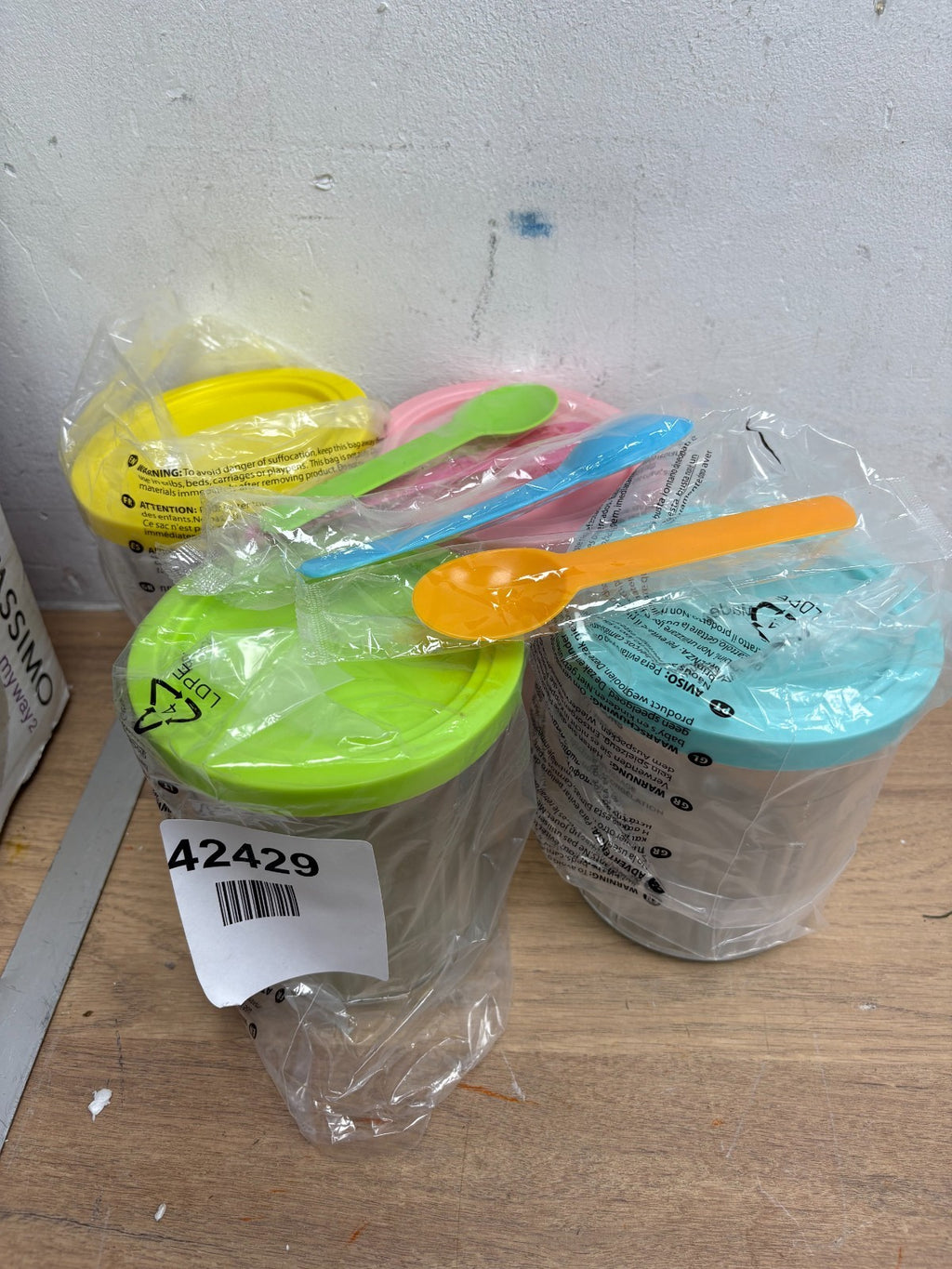 Xiuganpo Ice Cream Containers for Homemade, 4pcs Ripple Pattern Ice Cream Freeze