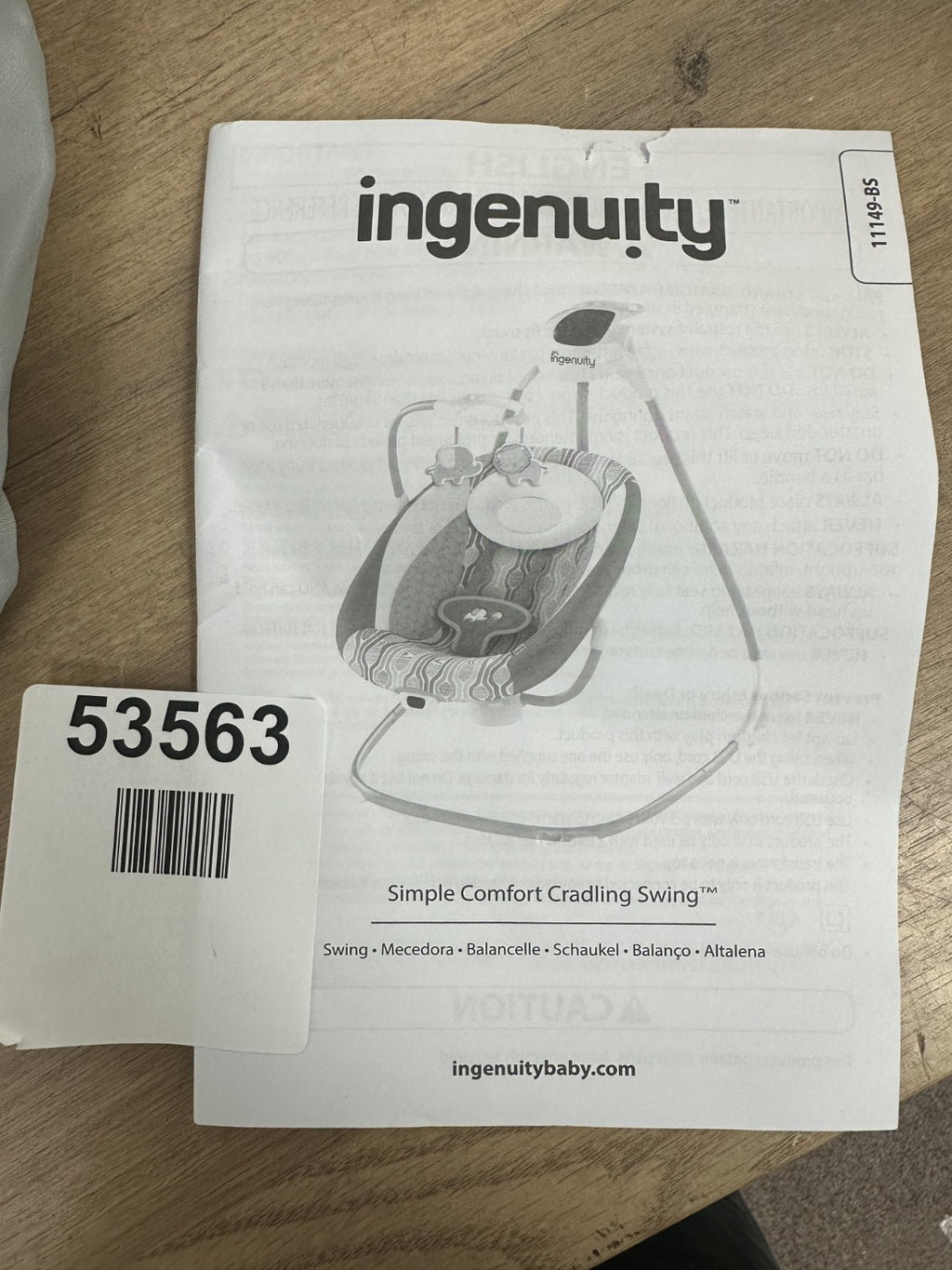 Ingenuity Simple Comfort Cradling Baby Swing