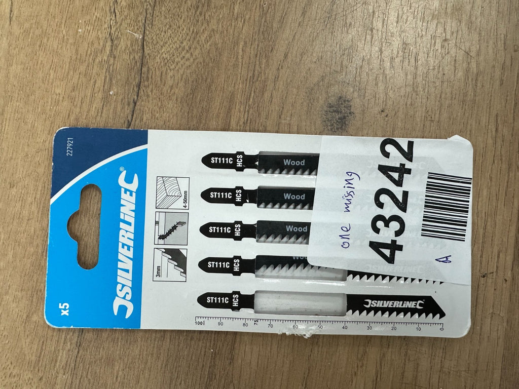 Silverline Fast Cut Jigsaw Blades for Wood ST111C 227921- 1 piece missing
