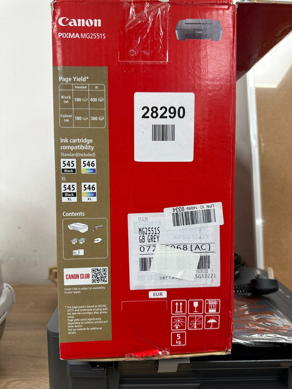 CANON Pixma MG2551s All in One Colour Printer Print Copy Scan
