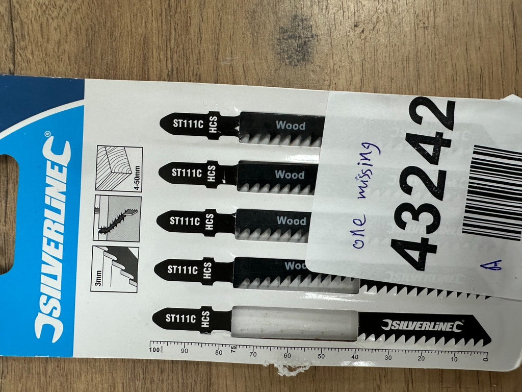 Silverline Fast Cut Jigsaw Blades for Wood ST111C 227921- 1 piece missing