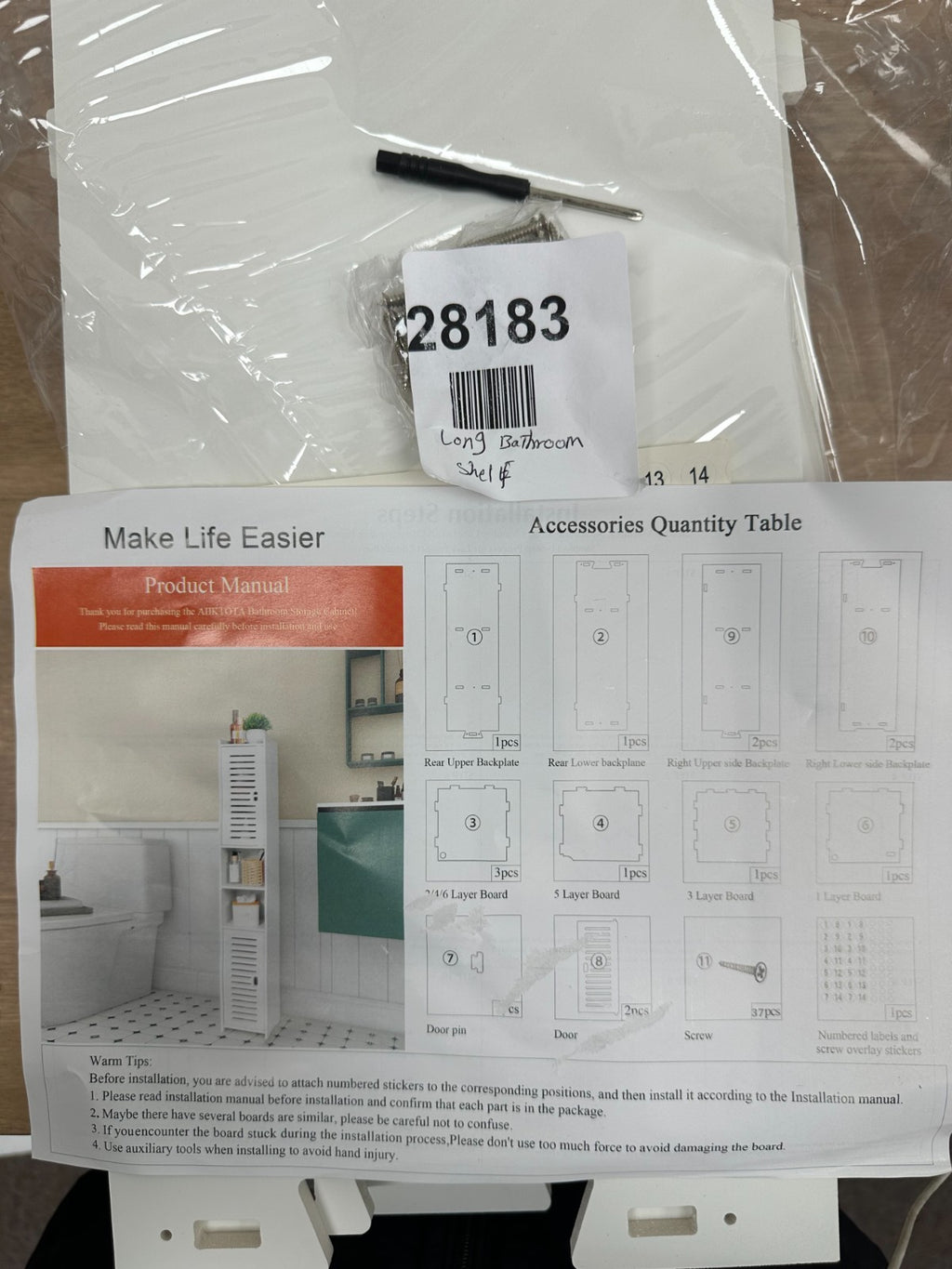 Bathroom Storage Cabinet, Floor Standing Display Cabinet, Long bathroom shelf