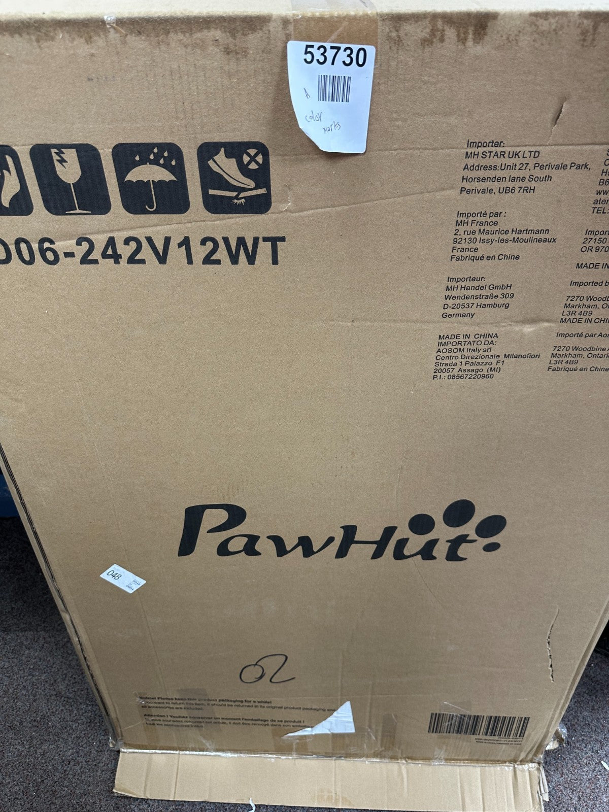 Pawhut 006-242V12WT stair gate- Color marks