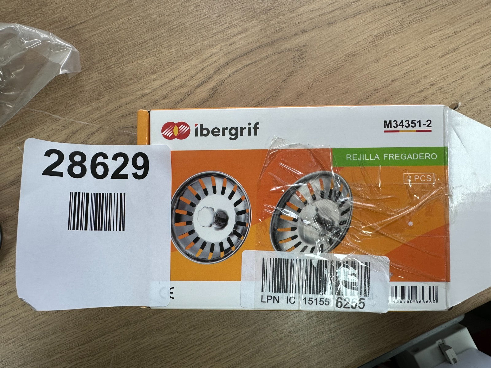 Ibergrif 2pc Kitchen Sink Plug Strainer Stainless Steel Universal M34351-2