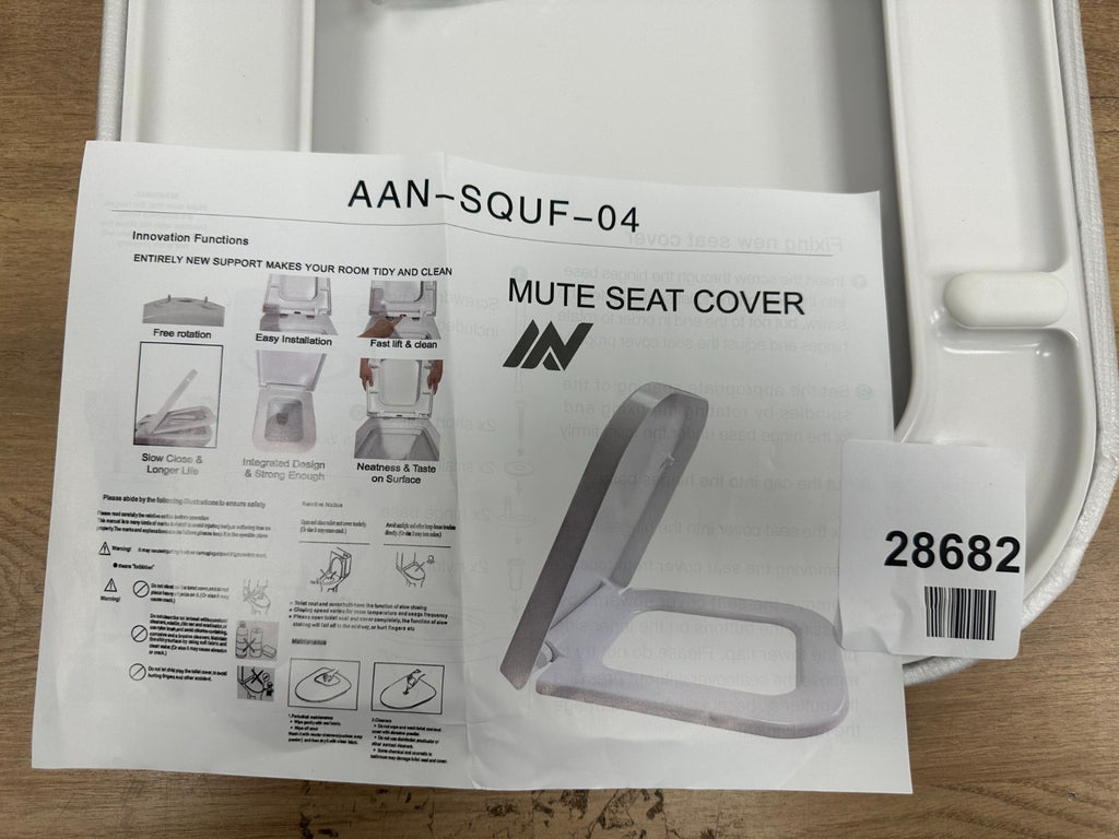 Square Toilet Seat with Soft Close and Quick Release Functions Mute Seat Cover P