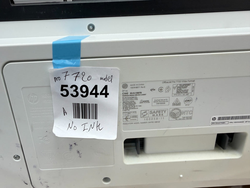 HP OfficeJet Pro 7720 All-in-One Printer - White