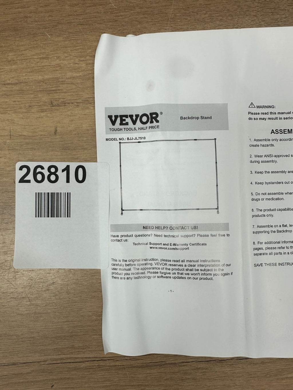 VEVOR Backdrop/Background - Black