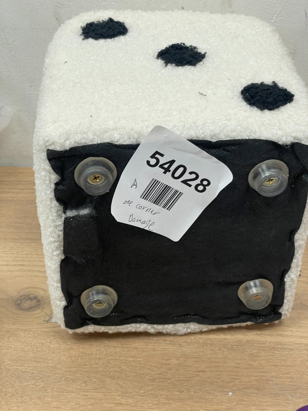 Dice Ottoman Cube Chair，Small Square Footstool- 1 corner damage