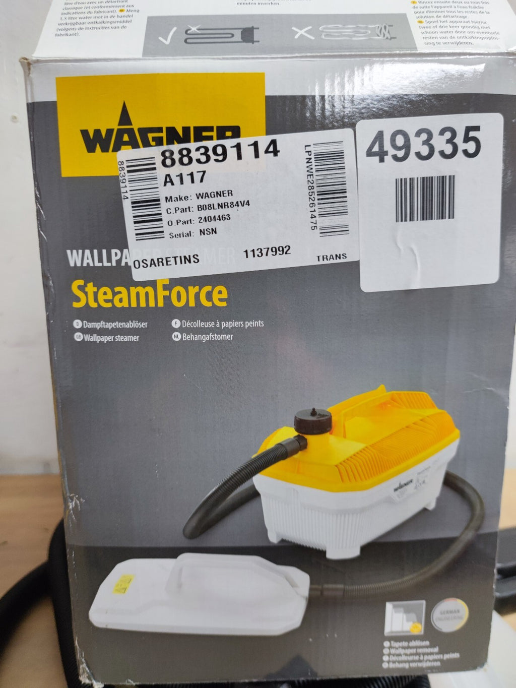 WAGNER 2404463 Wallpaper Steamer - Yellow