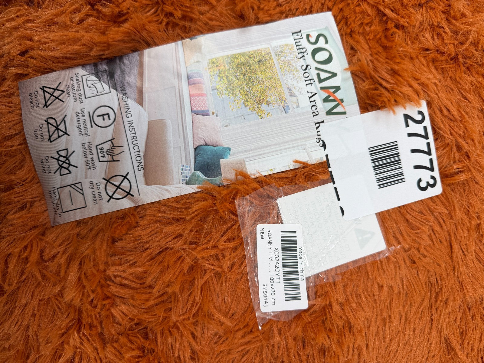 SOANNY Rugs Living Room, Large Soft Fluffy Shaggy Non-Slip Machine Washable Carp