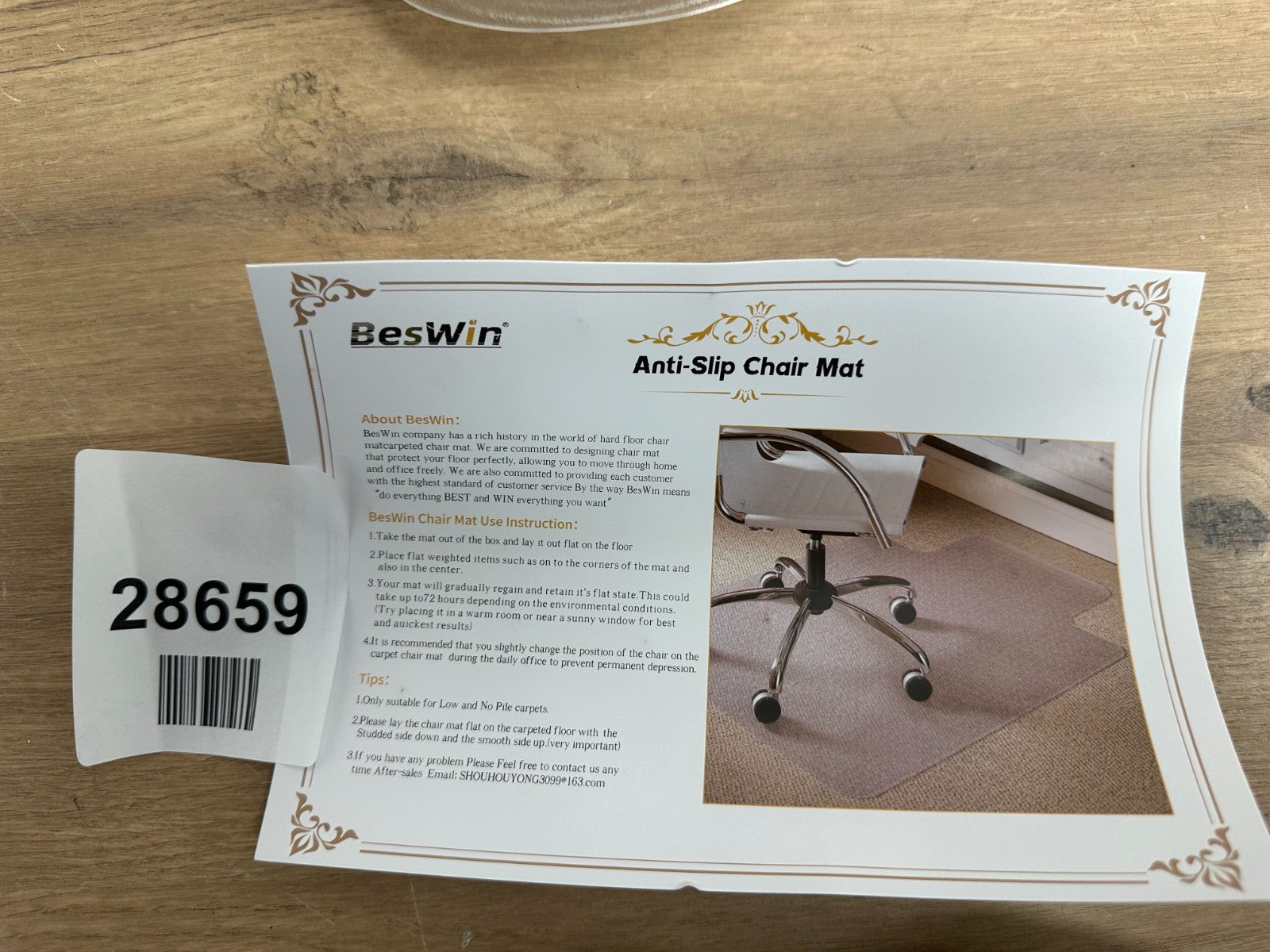 BesWin Office Chair Mat for Hard Floors