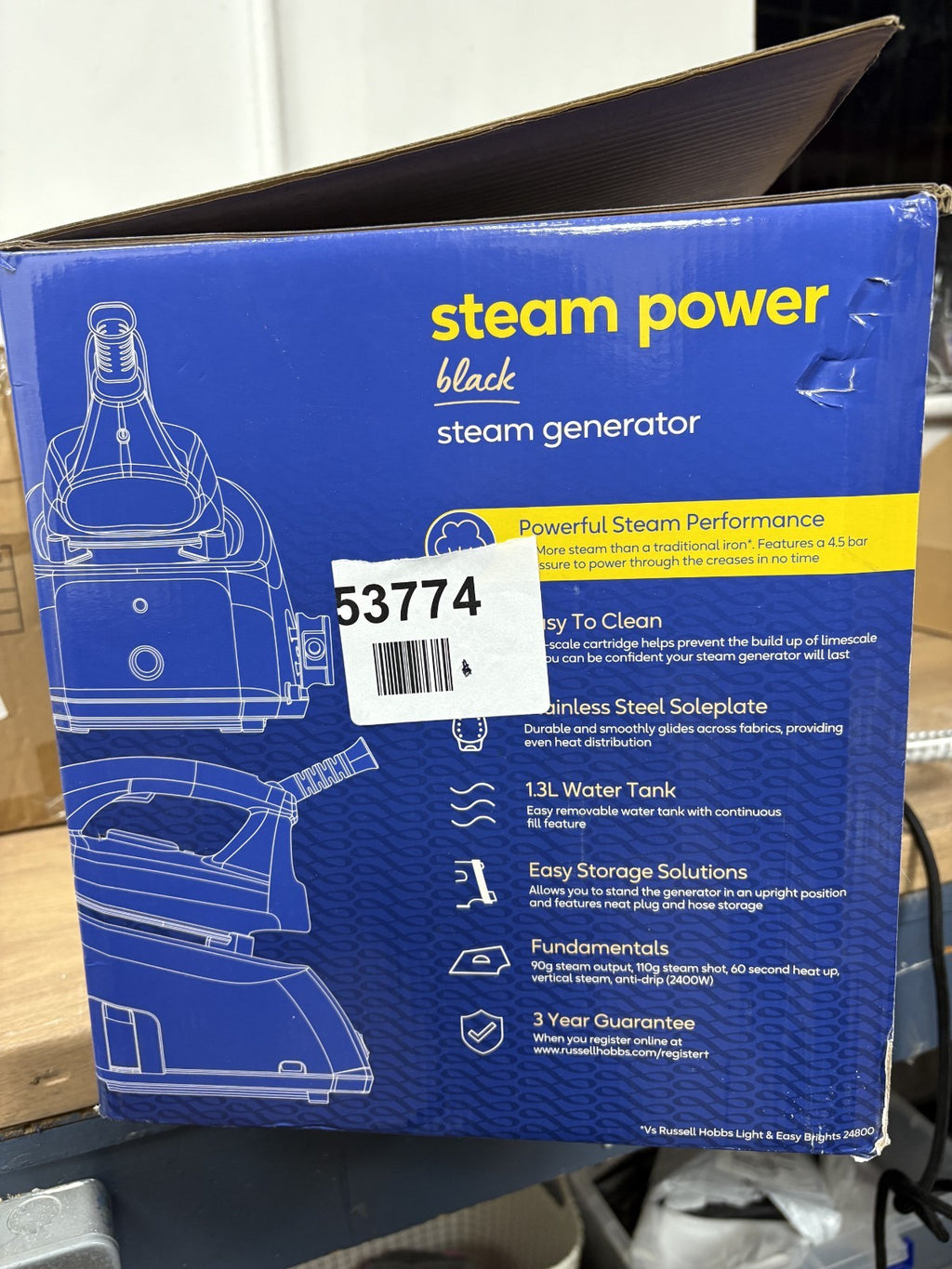 Russell Hobbs 24420 Steam Generator Iron, Series 1, 2400W, Black/White