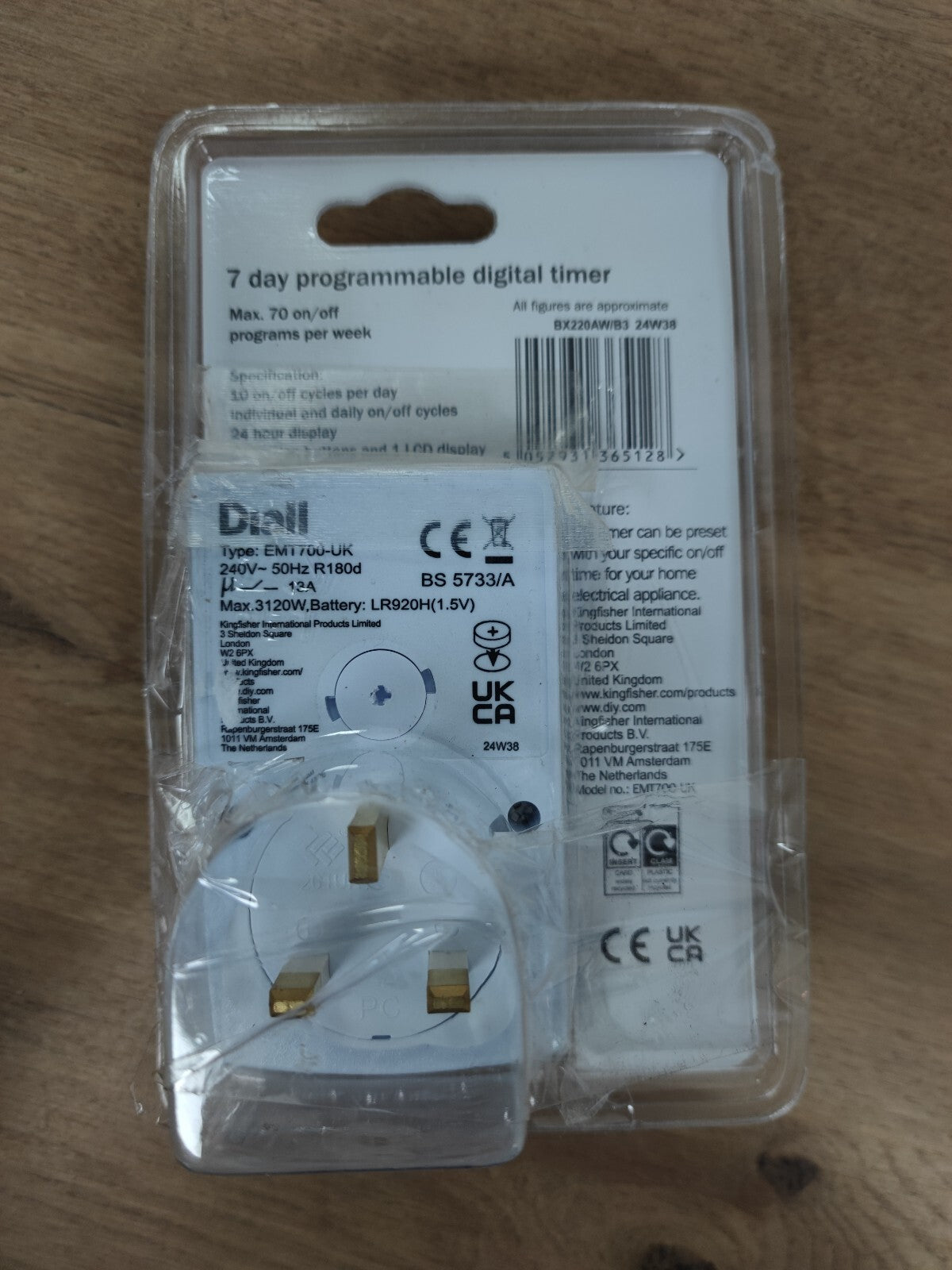 Diall 7 day mini programmable digital timer
