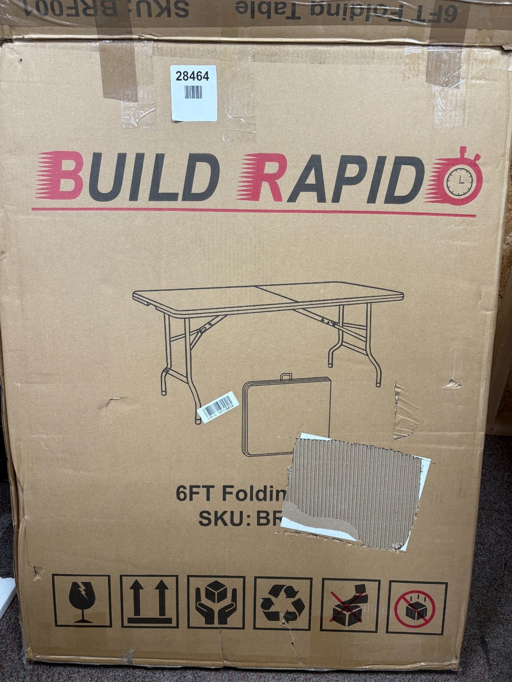 6ft Heavy-Duty Folding Table Premium Fold-in-Half Portable Utility Table
