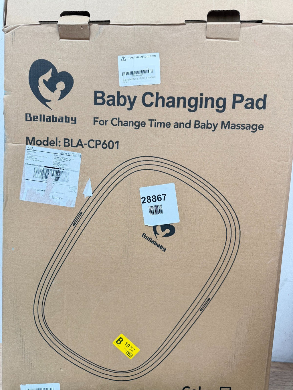 Bellababy Baby Changing Pad, Wipeable Changing Pad with Removable Safety Strap