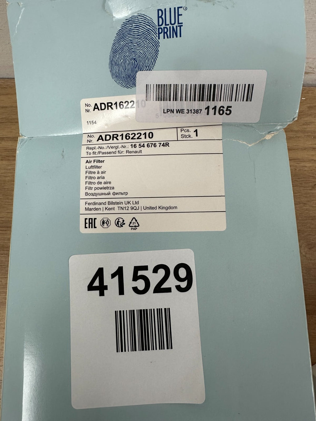 Blue Print ADR162210 Air Filter