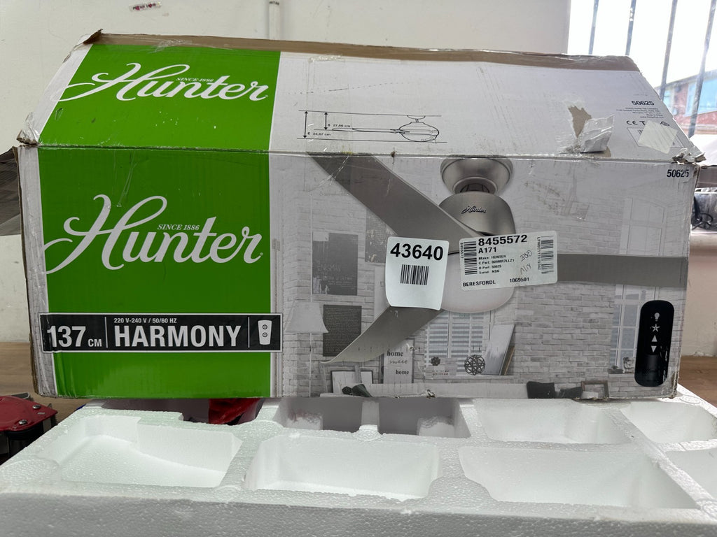 HUNTER FAN Ceiling Fan Harmony 137 cm Indoor, 3 Reversible Blades Matte Nickel, — New (other) (photo 11)