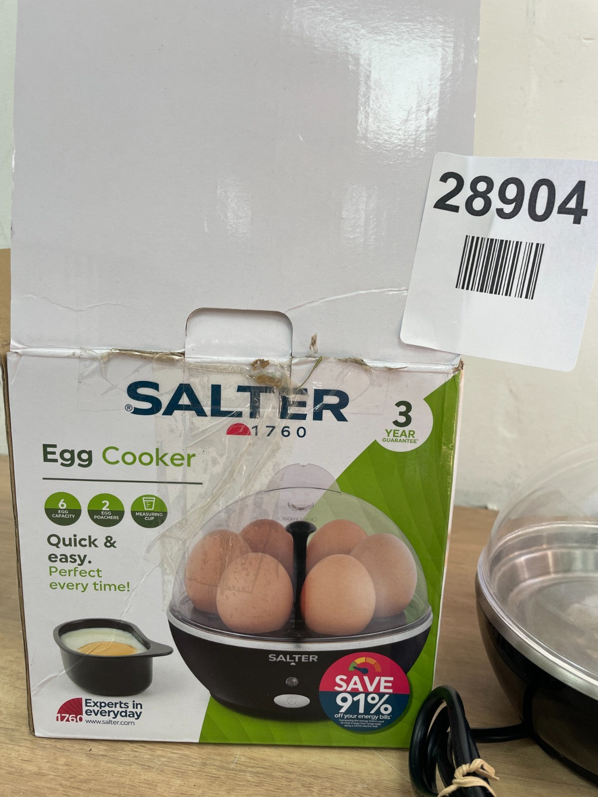 Salter Aspen Egg Steamer 6 Egg Capacity With Poachers & Measuring Cup — New (other) (photo 3)