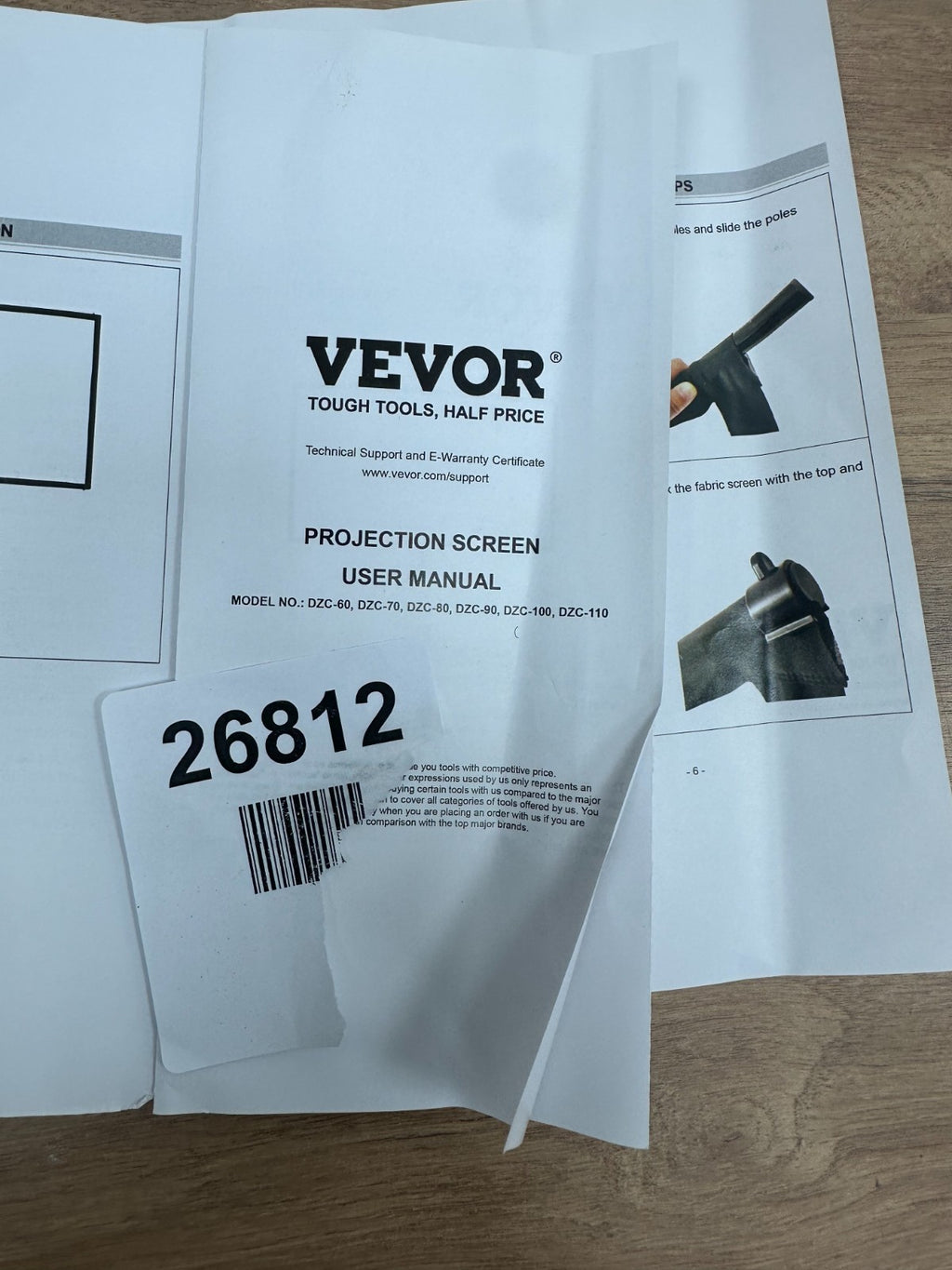 vevor projection screen DZC-80