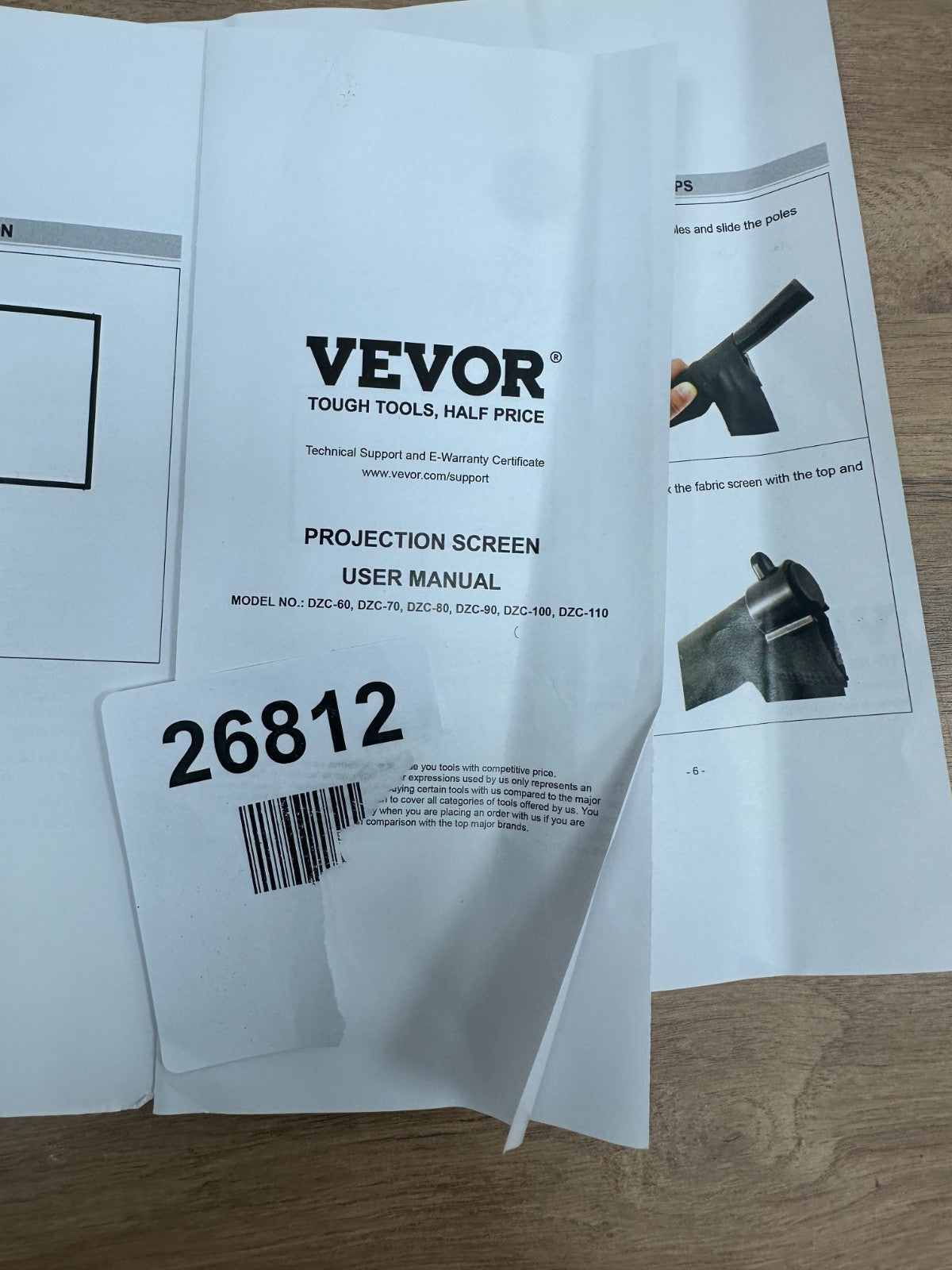 vevor projection screen DZC-80