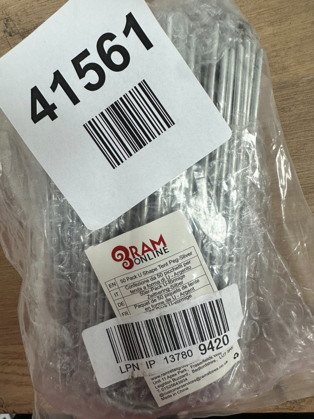 Ram 50 X Silver Ground Pegs Lawn Pegs Stakes Staples Lawn U Shaped