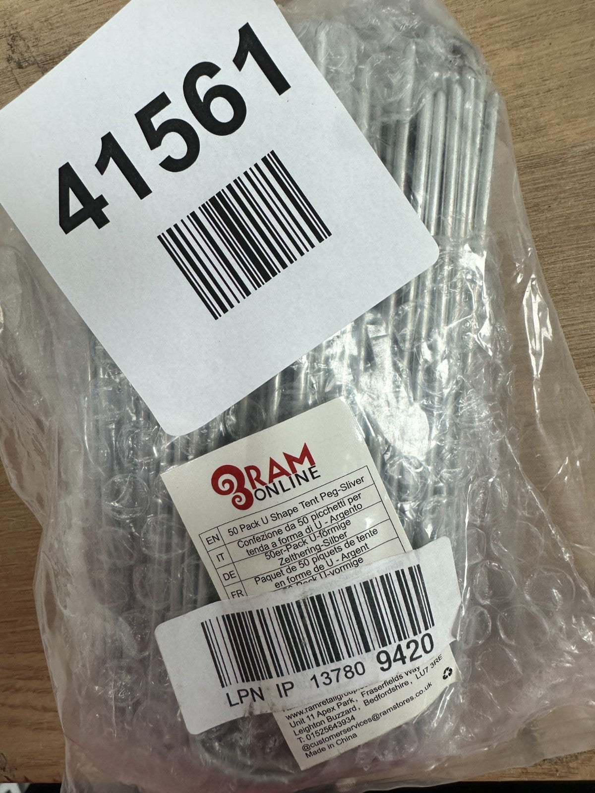 Ram 50 X Silver Ground Pegs Lawn Pegs Stakes Staples Lawn U Shaped