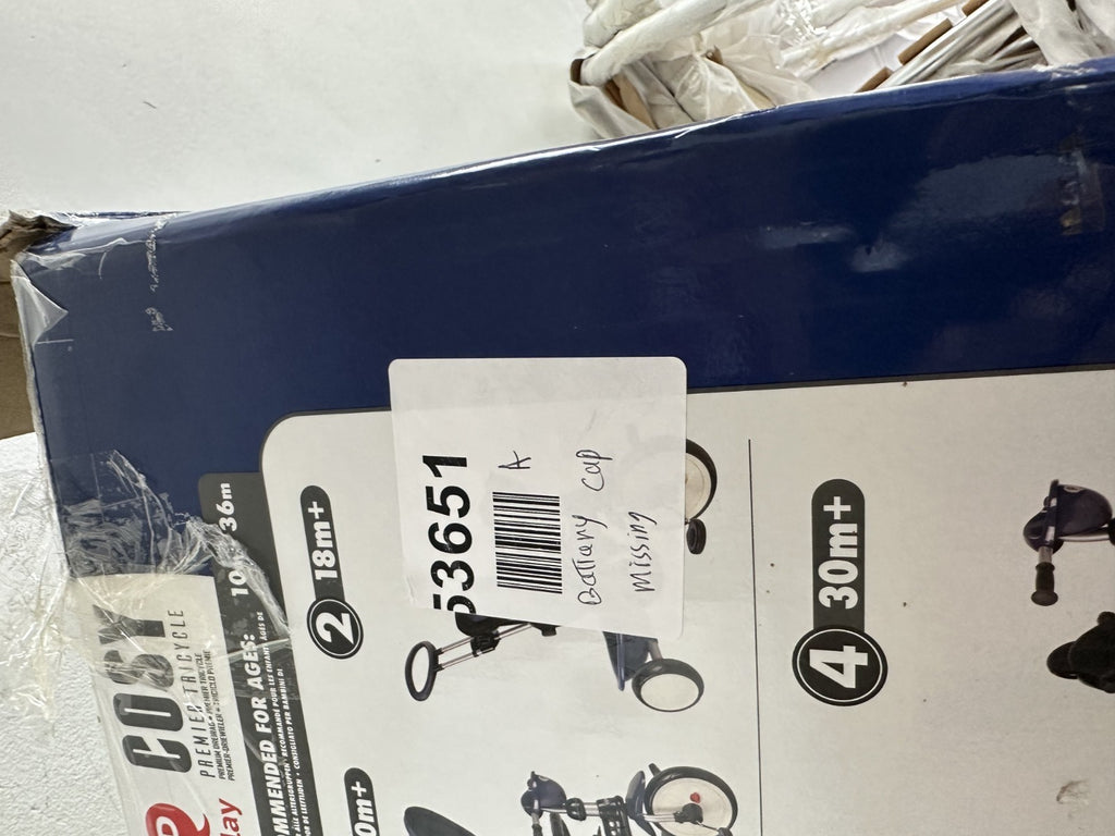 QPlay Cosy premier tricycle - Battery cap missing