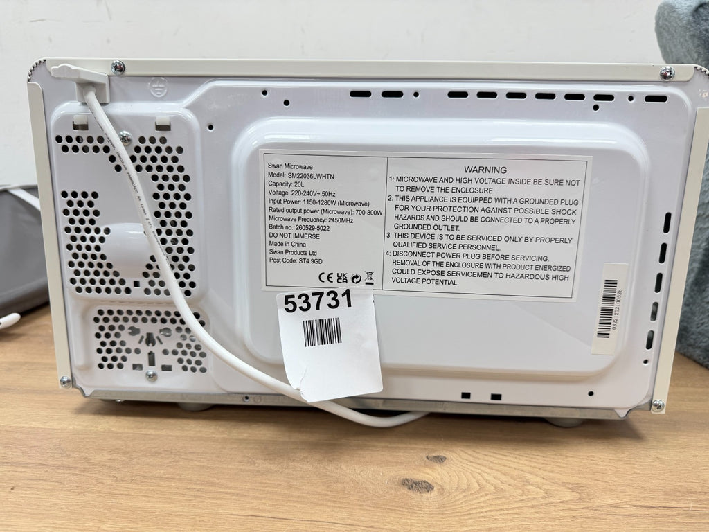 Swan 20L 800W Microwave - SM22036LWHTN - Not working