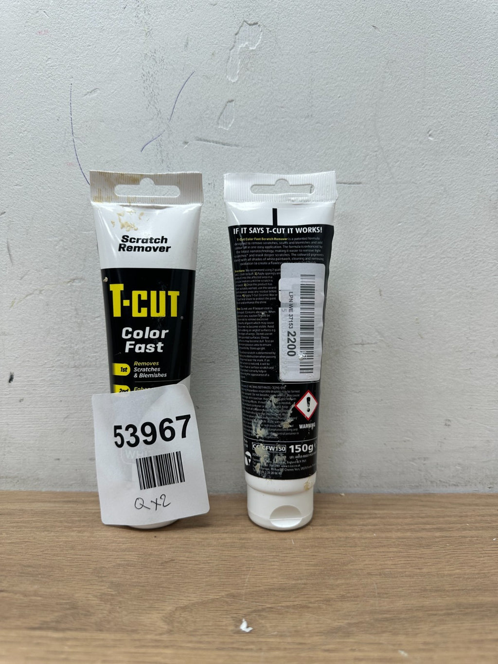 T-Cut Color Fast Black Scratch Remover Paint Restorer Car Polish Treatment 150g