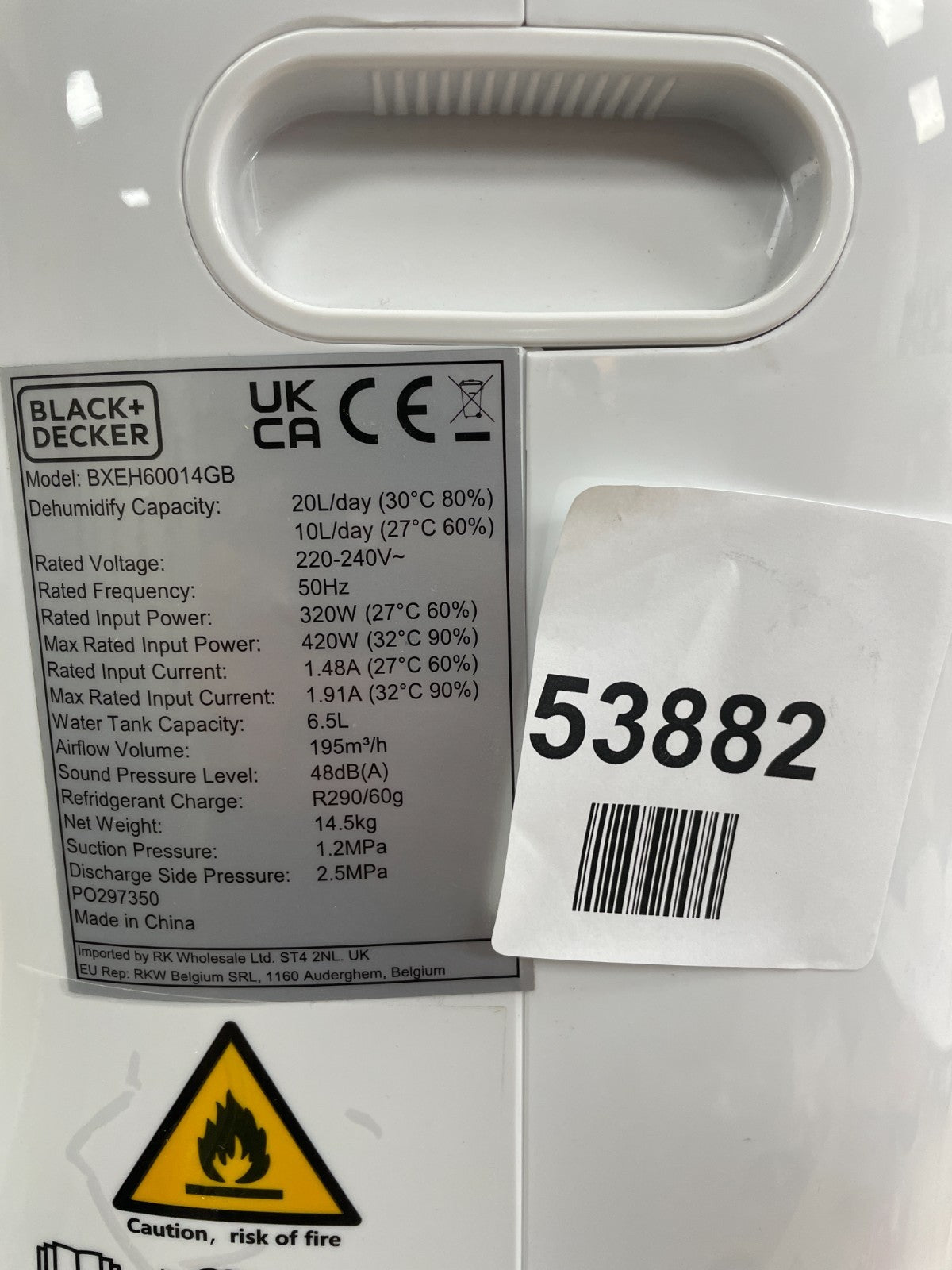 Black + Decker Smart Dehumidifier White BXEH60014GB