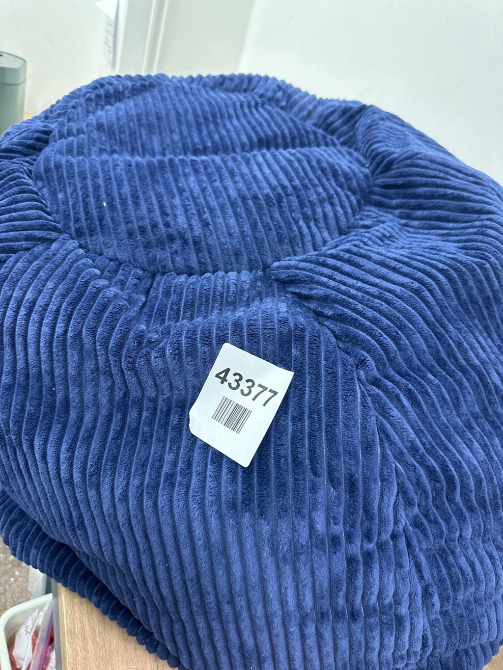 icon Kingston Cord Bean Bag, Navy Blue, Large Adult Bean Bag Chair with Filling