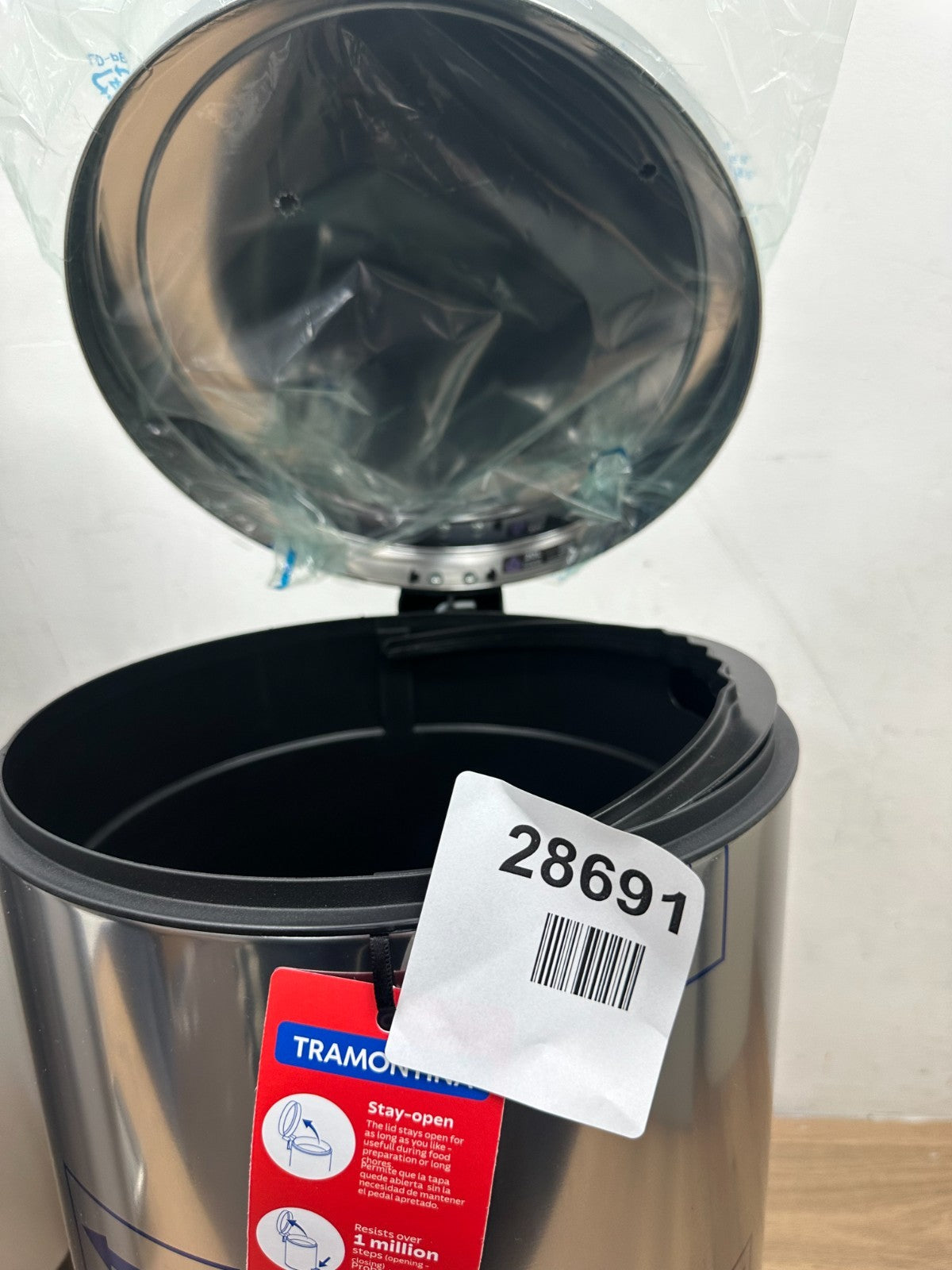 Tramontina 20L Stainless Steel Pedal Bin