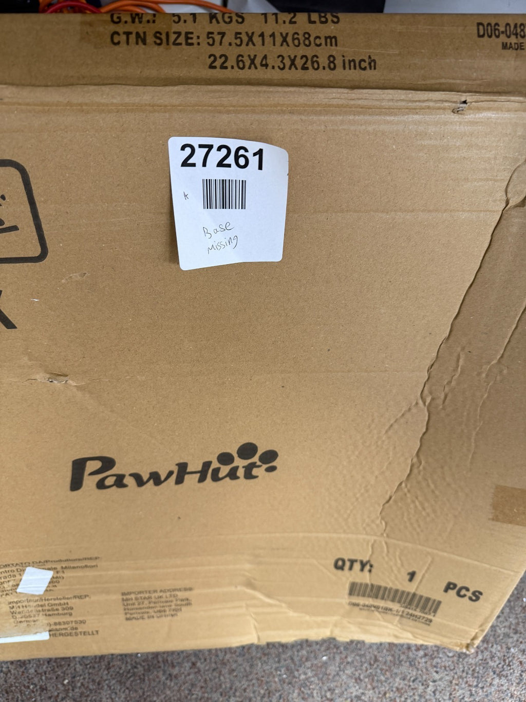 PawHut Freestanding 3-Pannel Pet Safety Barrier - Black (D06-048V01BK)