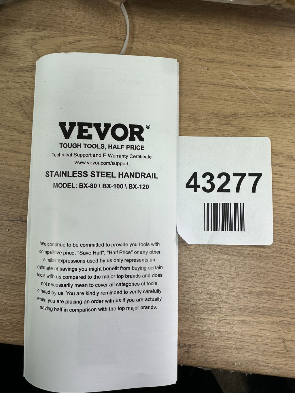 VEVOR Adjustable Stair Handrail - Stainless Steel