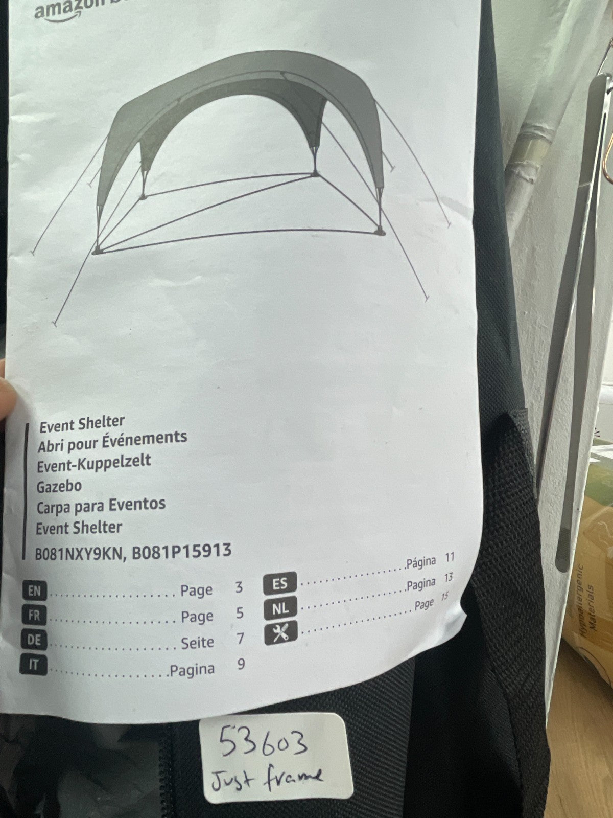 Amazon Basics Event Shelter- Just frame