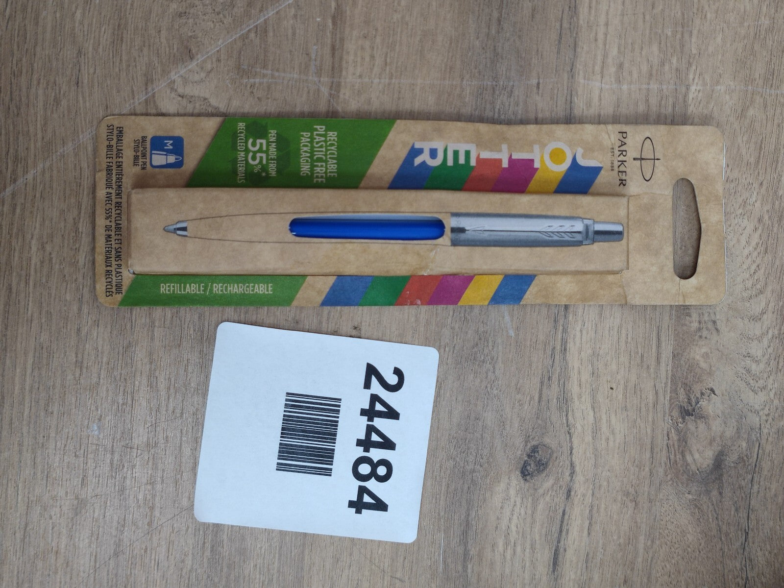 New Parker Jotter Ballpoint pen Black. Blue or Black ink, Made France, New Clip