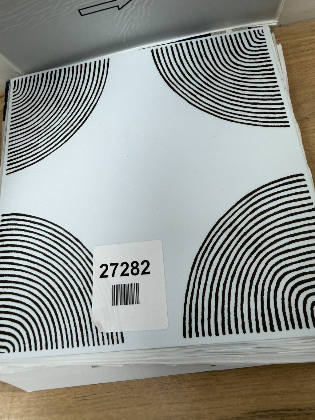 FloorPops WallPops Peel and Stick Vinyl Floor Tiles - White/Black, Pack of 10