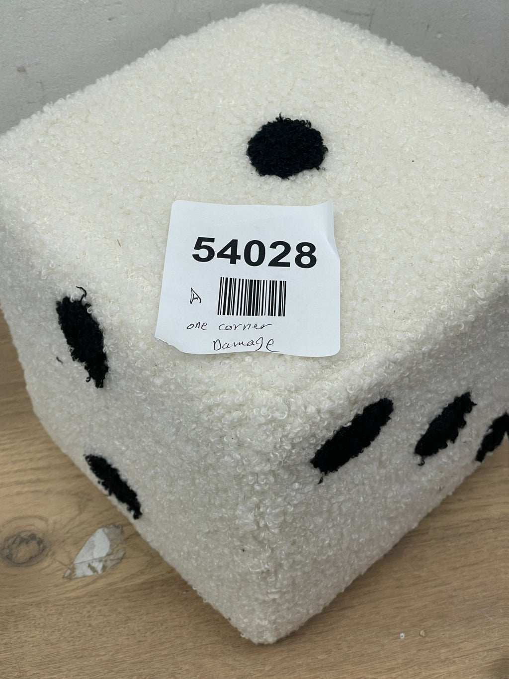 Dice Ottoman Cube Chair，Small Square Footstool- 1 corner damage