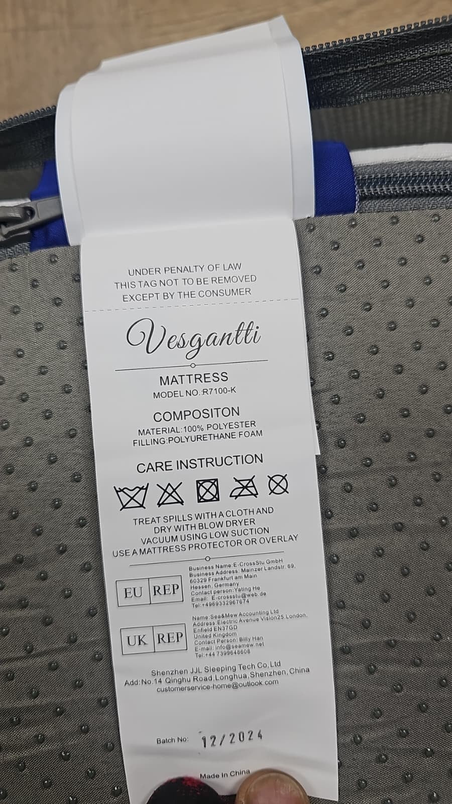 Vesgantti Mattress 90 x 190 cm — New (other) (photo 3)