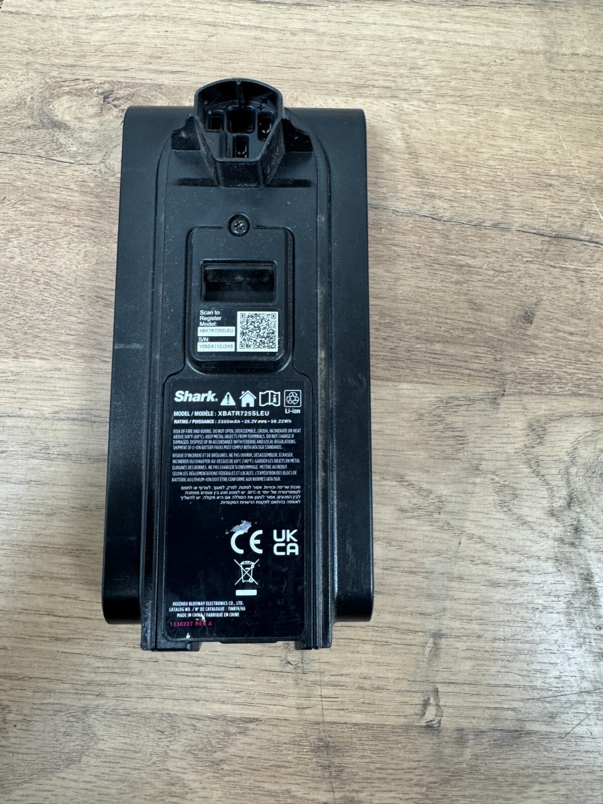 Shark cordless XBATR725SLEU STRATOS Vacuum cleaner  Battery