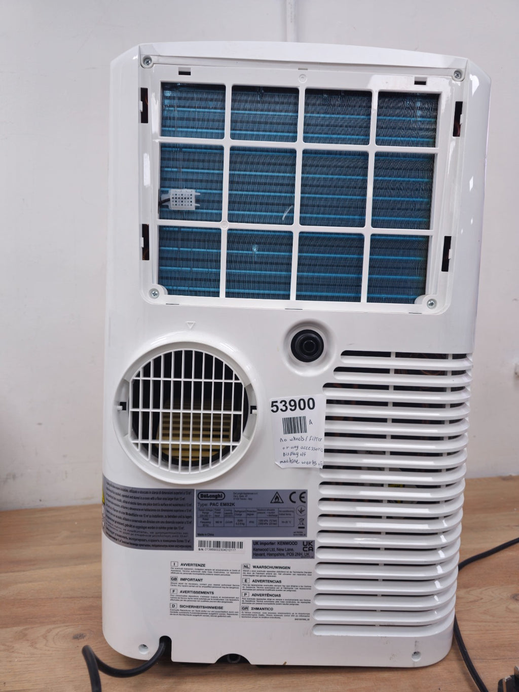 De'Longhi Pinguino PAC EM82 Eco Portable Air Conditioner - White
