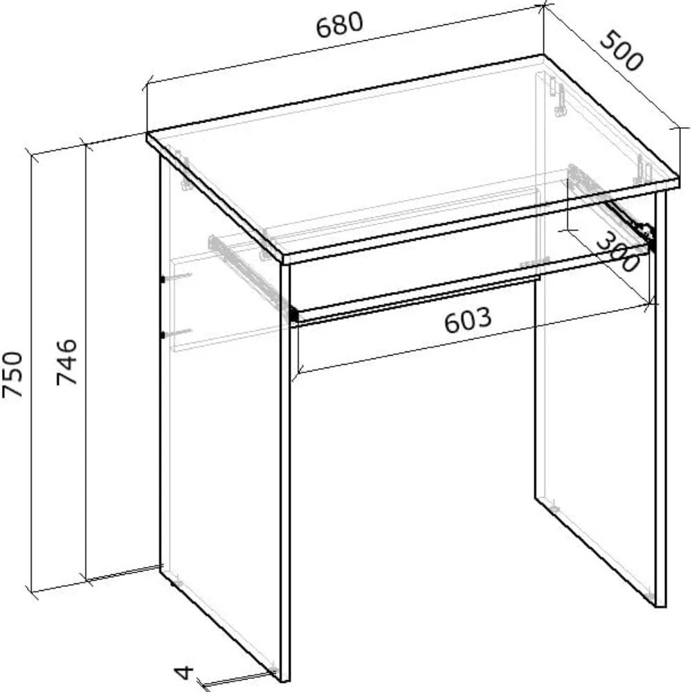 Computer Desk Shefa Line LUNA 68x50 cm White — Used (photo 7)
